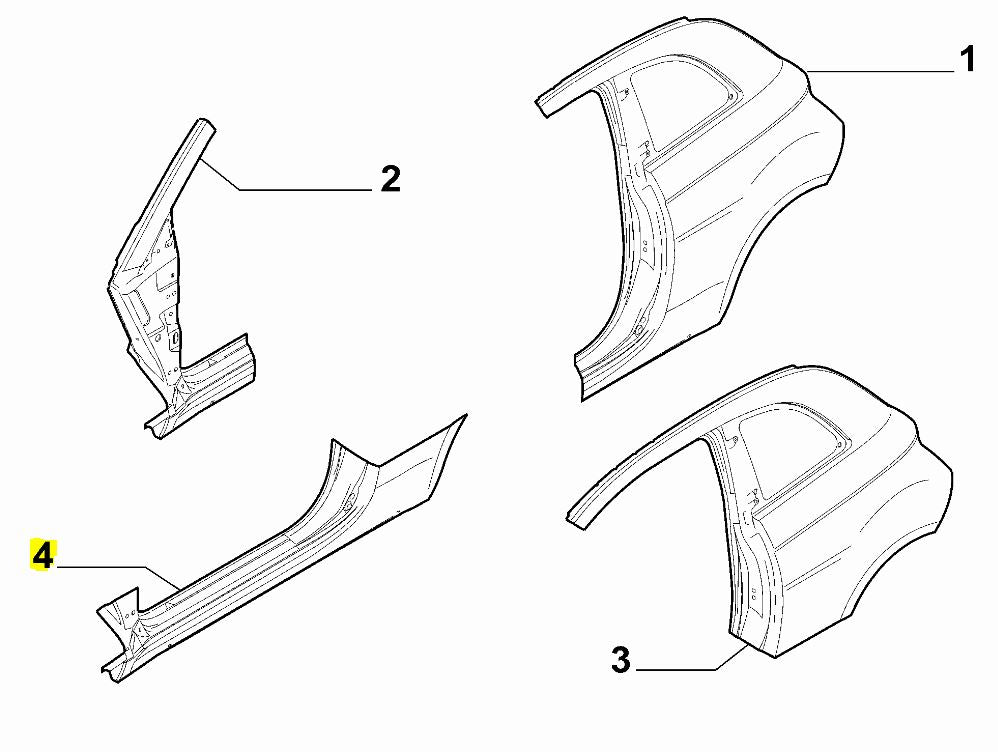 Sill Panel, Nearside - 500 Abarth