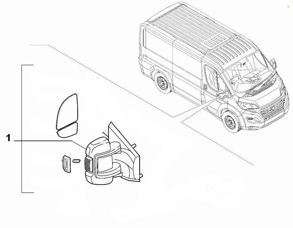Door Mirror, Offside - Ducato 2014>