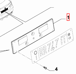 Number Plate Support, Rear - Giulia